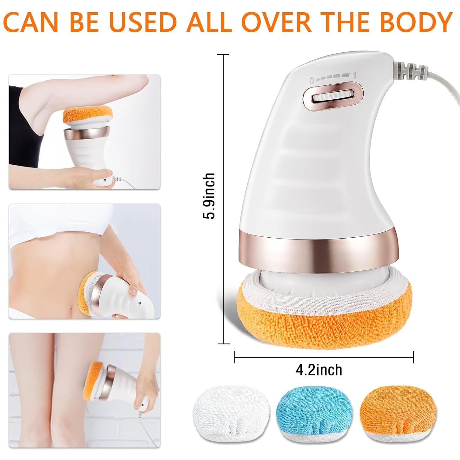 7293 Body Massager Shaping Machine | Body Sculpting Massager with 3 Washable Pads |Adjustable Speeds | Electric Handheld Massager for Belly, Waist, Legs, Arms, Butt (1 Pc) 7293 Body Massager Shaping Machine | Body Sculpting Massager with 3 Washable Pads |Adjustable Speeds | Electric Handheld Massager for Belly, Waist, Legs, Arms, Butt (1 Pc)